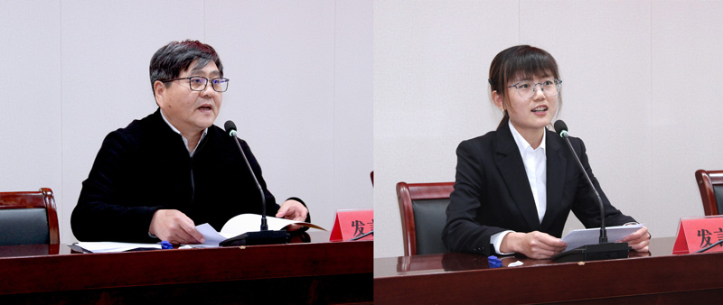 人事处处长王佩国和新教师代表分别发言.jpg